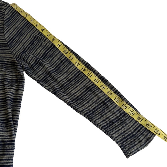 Torrid Womens Sweater Cardigan Knit Size Large Open Front Navy Stripes Waterfall - Picture 15 of 16